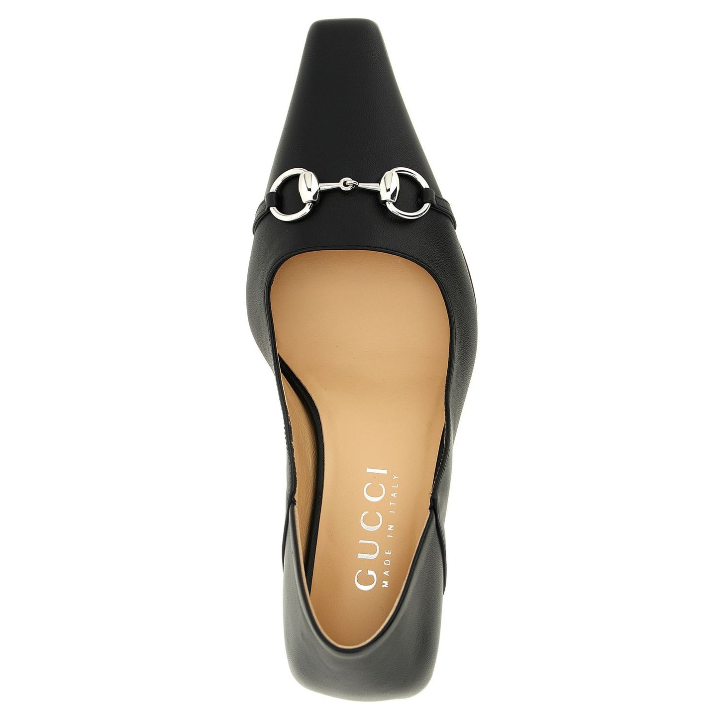 Gucci Black Lamb Leather Mid Heel Pumps