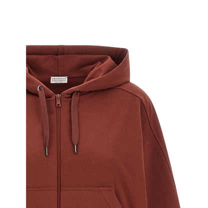 Brunello Cucinelli Bordeaux Cotton Sweatshirt