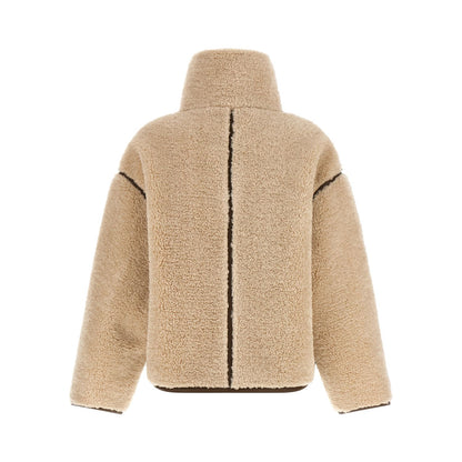 PINKO Beige Polyester Full-Length Jacket