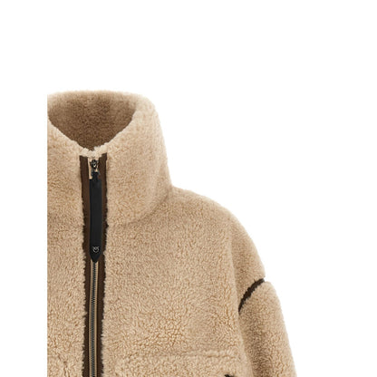 PINKO Beige Polyester Full-Length Jacket