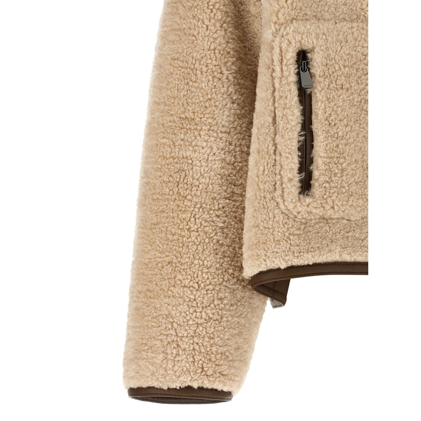 PINKO Beige Polyester Full-Length Jacket