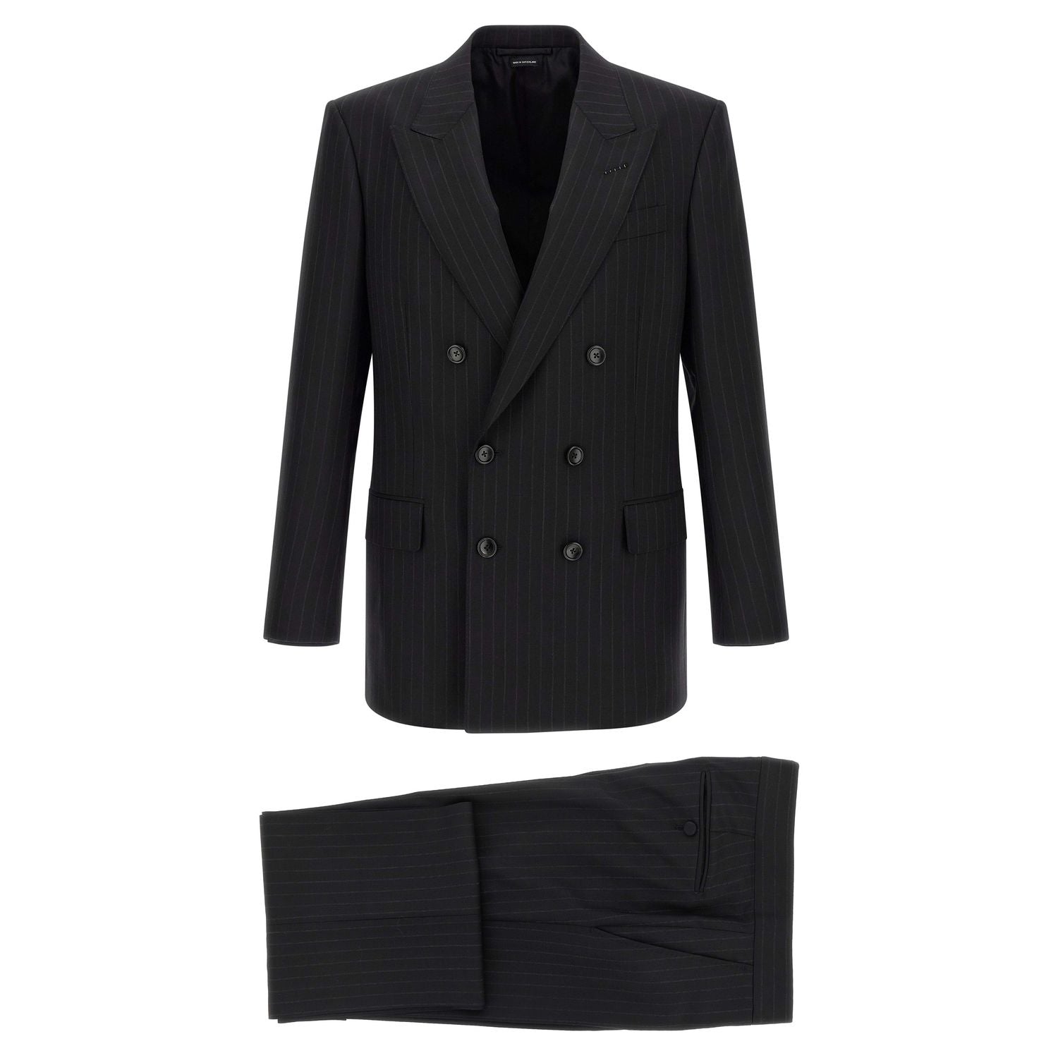 Tom Ford Black Wool Two-Piece Suit