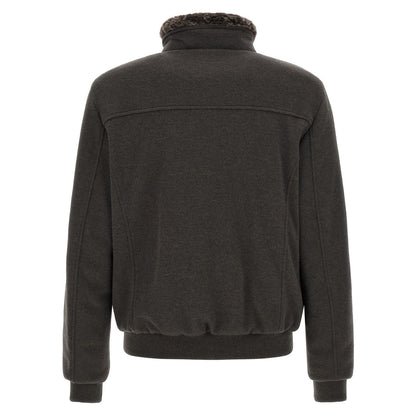 MooRER Brown Wool Bomber
