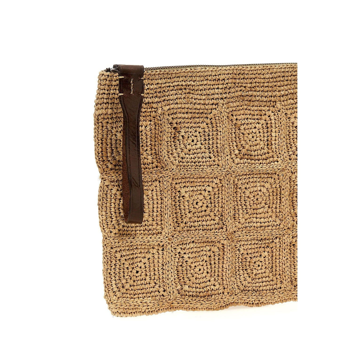 Ibeliv Beige Raffia Clutch Bag