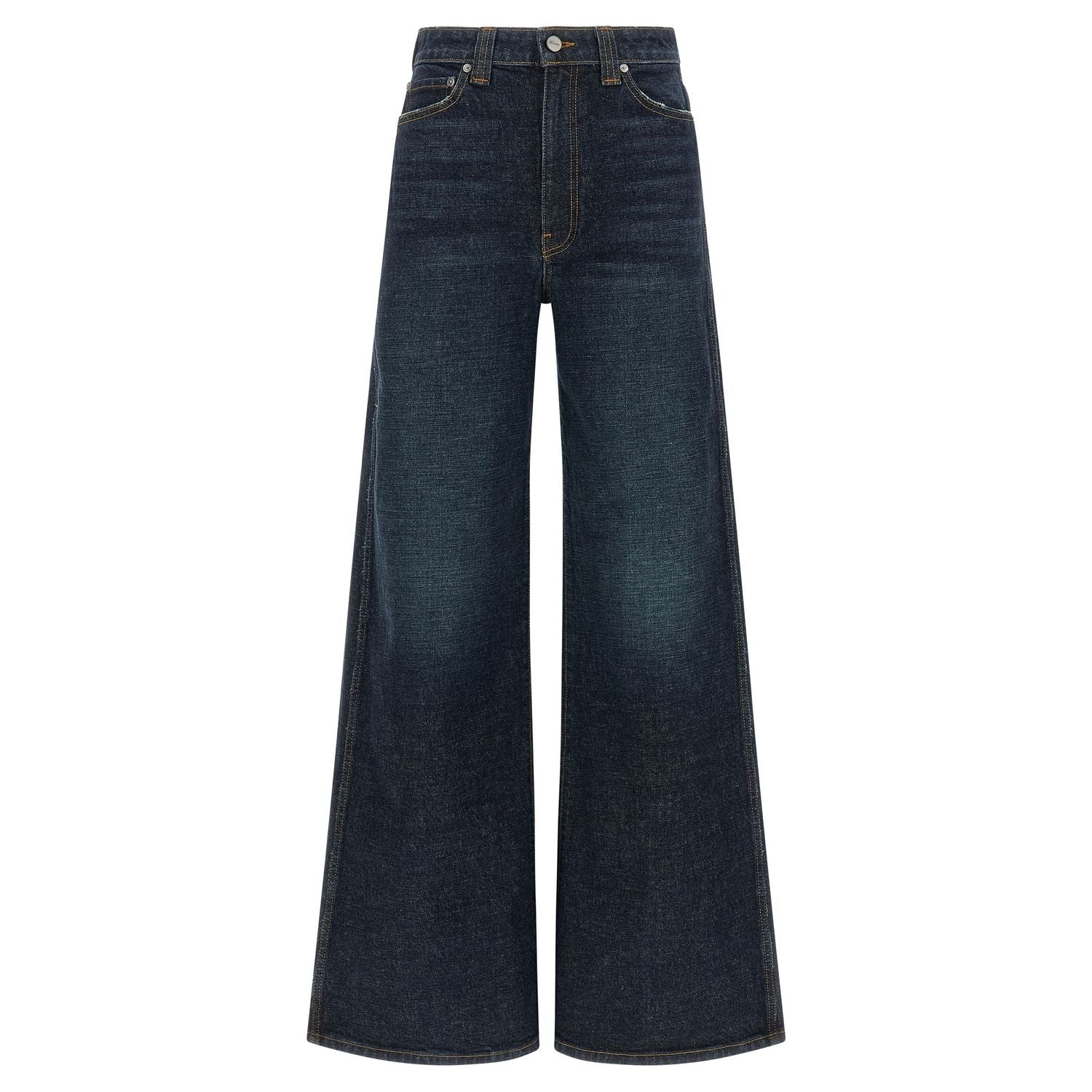 Khaite Blue Cotton Flared Jeans