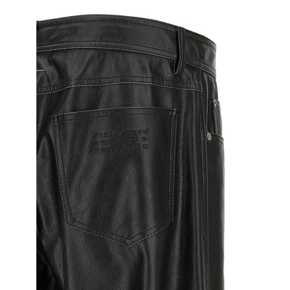 MM6 Maison Margiela Black Polyester Casual Pants