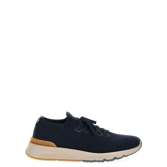 Brunello Cucinelli Blue Wool Athletic Sneakers