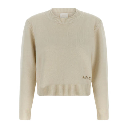A.P.C. White Wool Cardigan