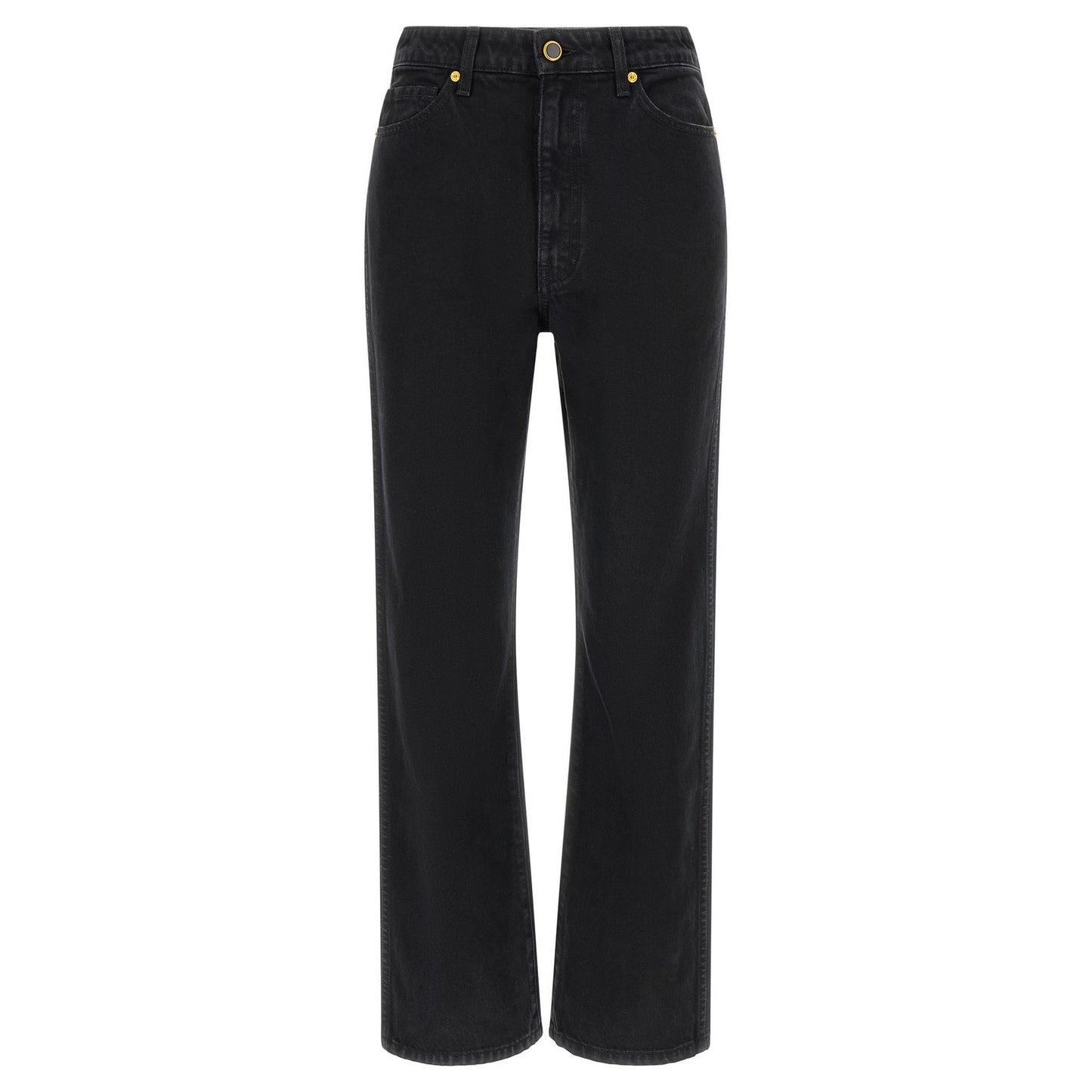 Khaite Black Cotton Flared Jeans
