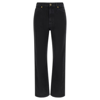 Khaite Black Cotton Flared Jeans