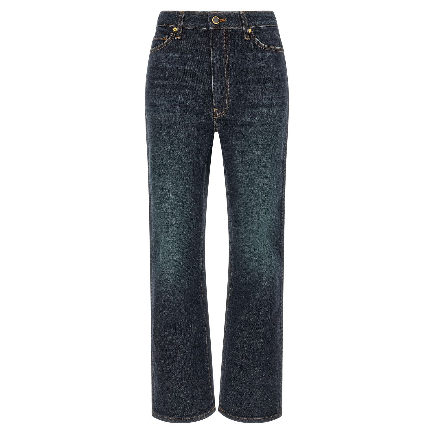 Khaite Blue Cotton Flared Jeans