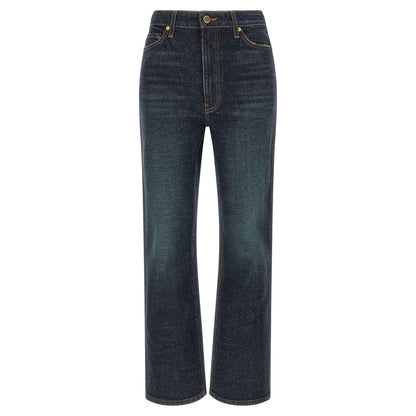 Khaite Blue Cotton Flared Jeans