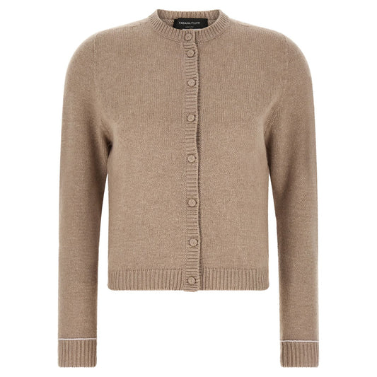 Fabiana Filippi Beige Virgin Wool Cardigan