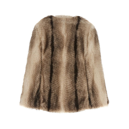 Twinset Brown Polyester Full-Length Jacket