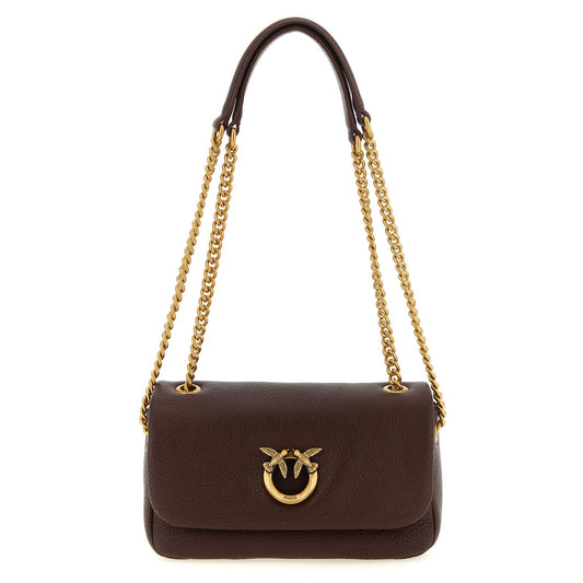 PINKO Brown Lamb Leather Shoulder Bag