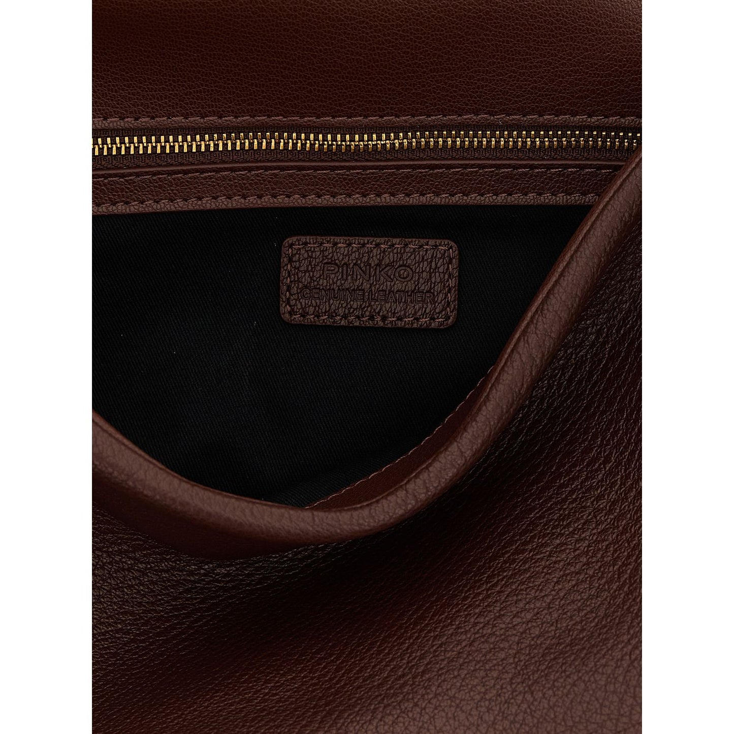 PINKO Brown Lamb Leather Shoulder Bag