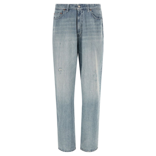 MM6 Maison Margiela Blue Cotton Straight-Leg Jeans