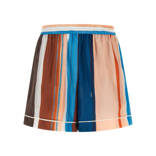 Fendi Multicolor Silk Bermuda Shorts