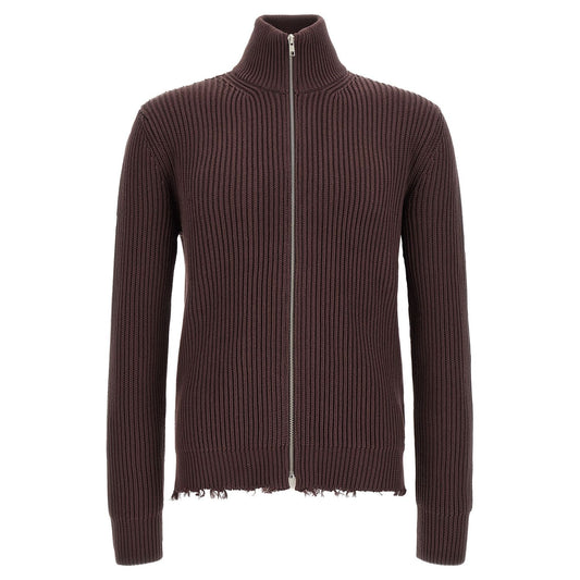 MM6 Maison Margiela Brown Cotton Cardigan