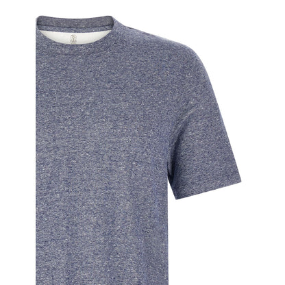 Brunello Cucinelli Blue Linen T-Shirt