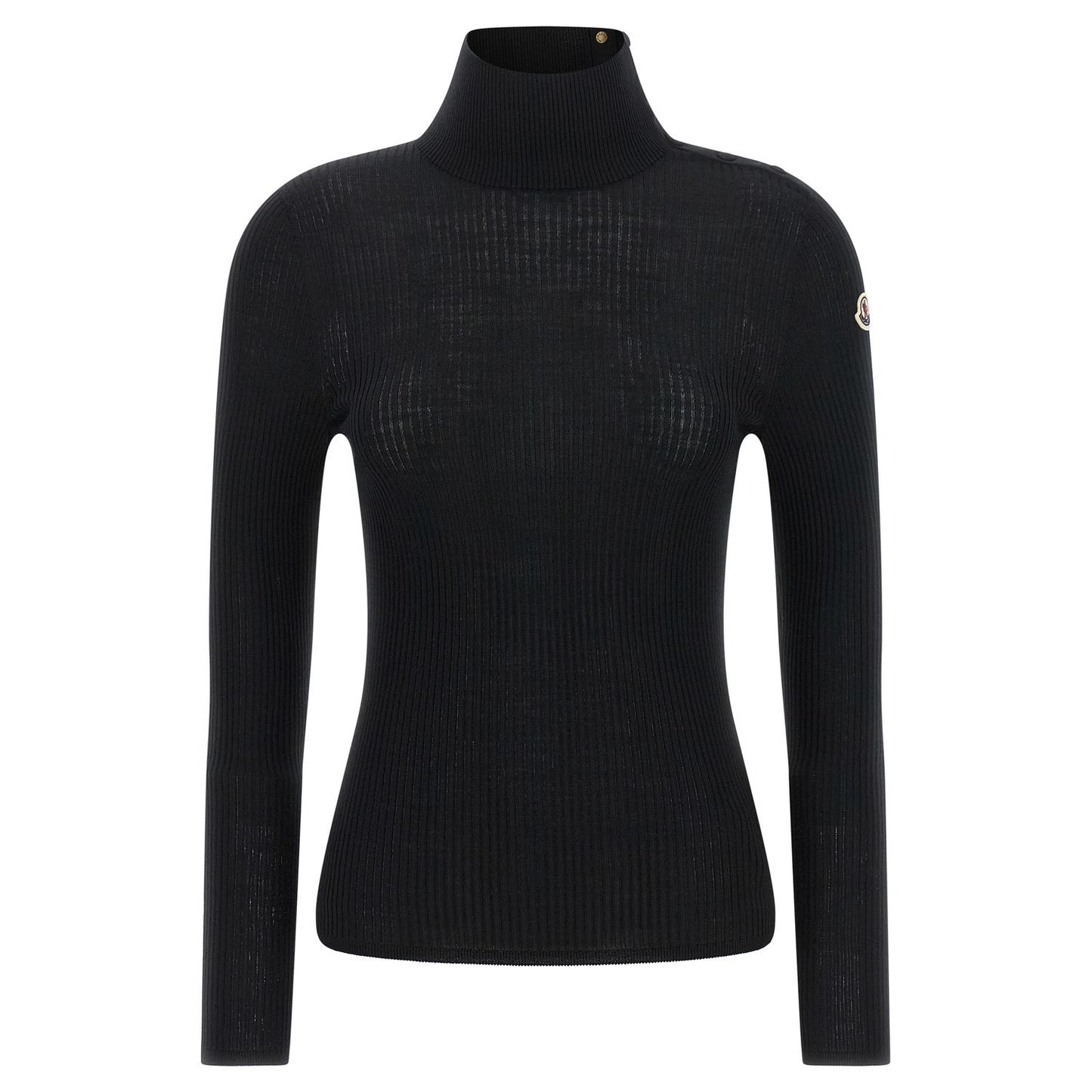 Moncler Black Virgin Wool Cardigan