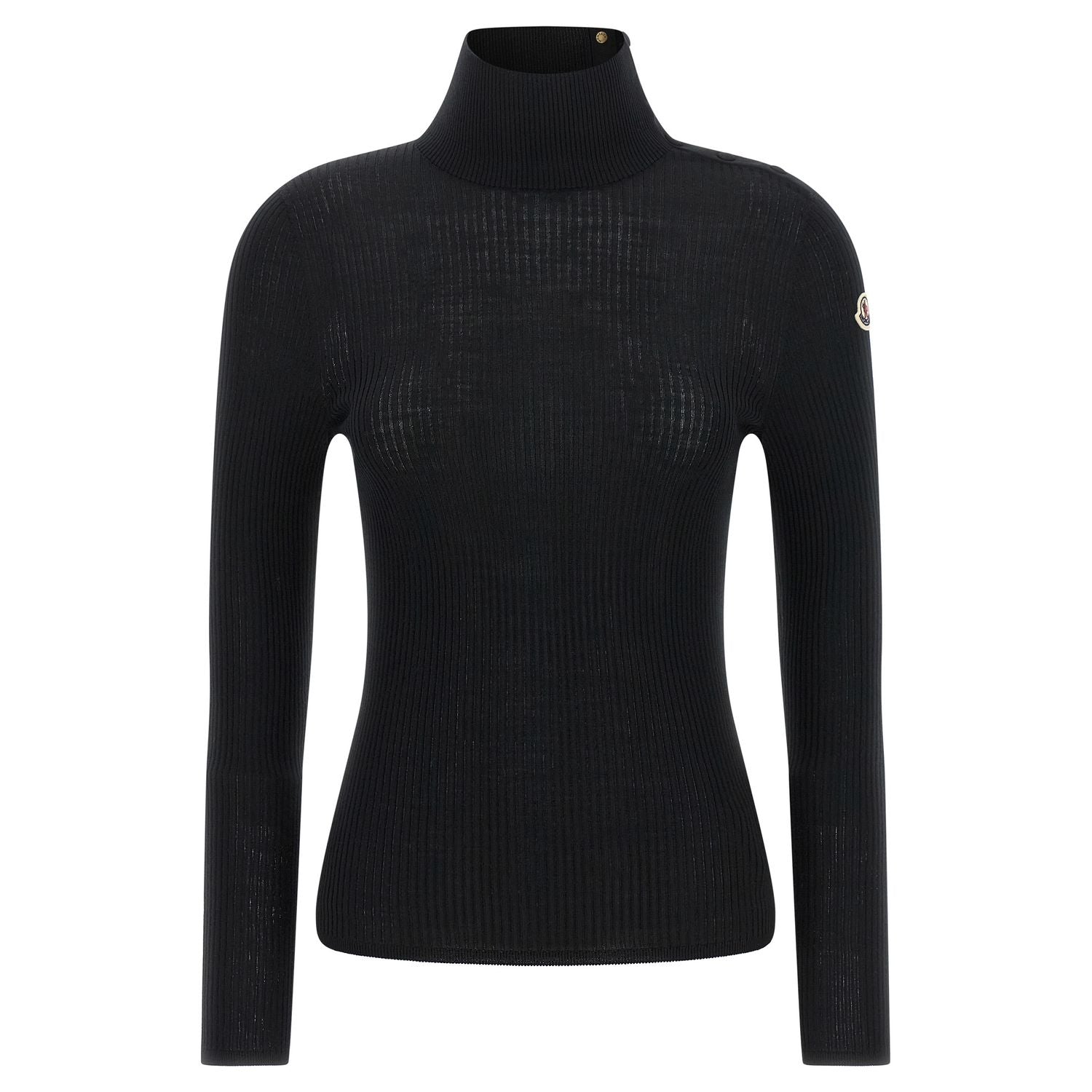 Moncler Black Virgin Wool Cardigan