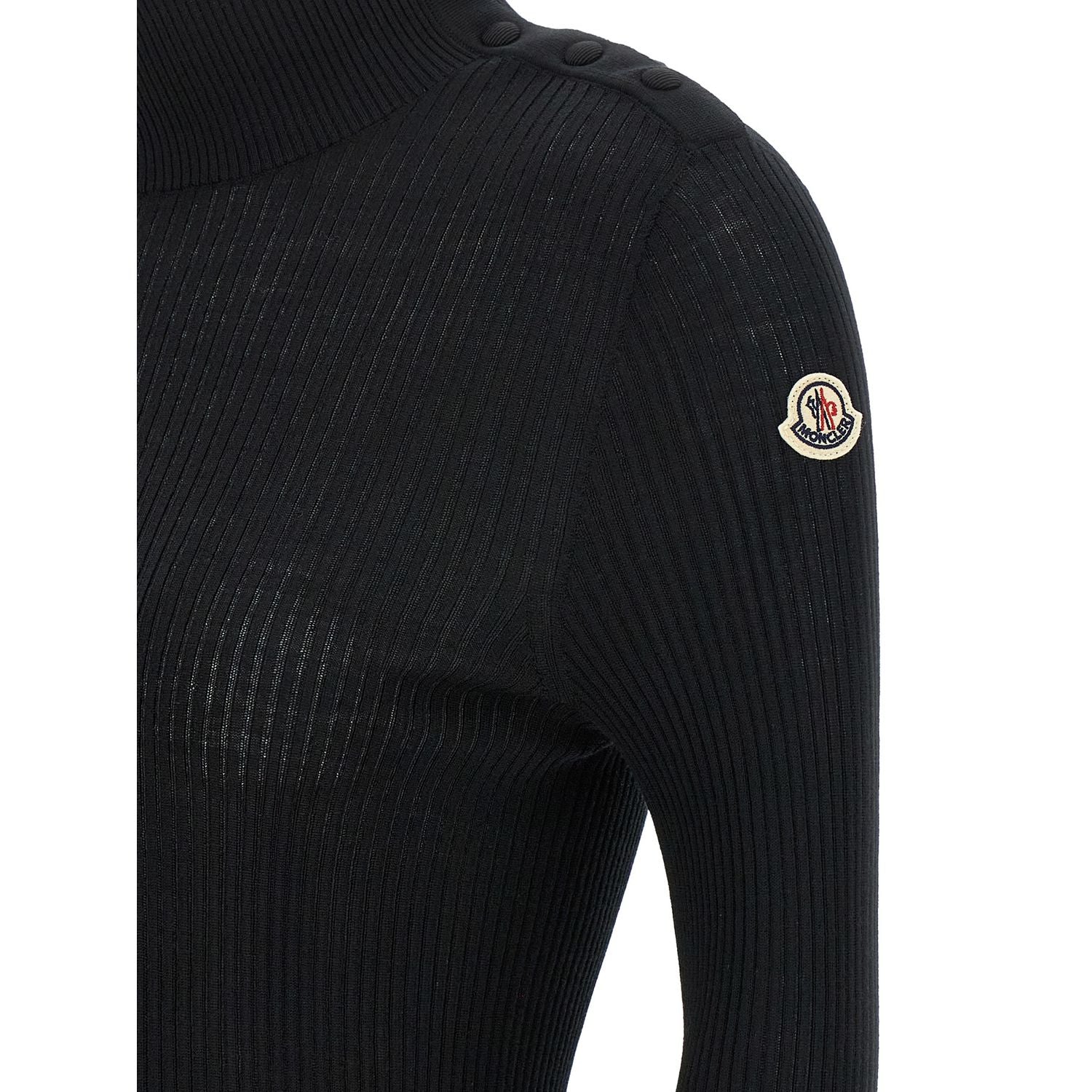 Moncler Black Virgin Wool Cardigan