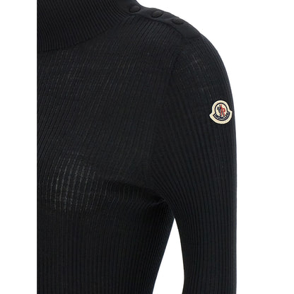 Moncler Black Virgin Wool Cardigan