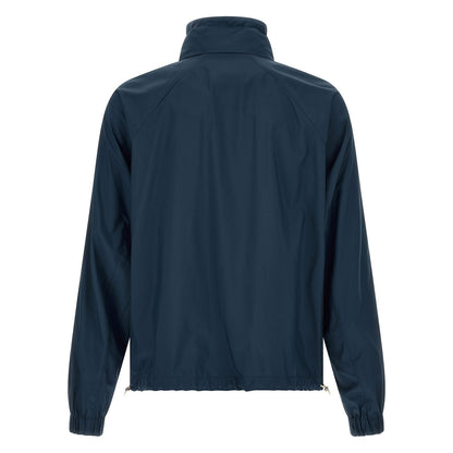 Brunello Cucinelli Blue Polyester Full-Length Jacket