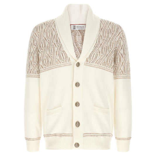 Brunello Cucinelli Beige Cotton Cardigan
