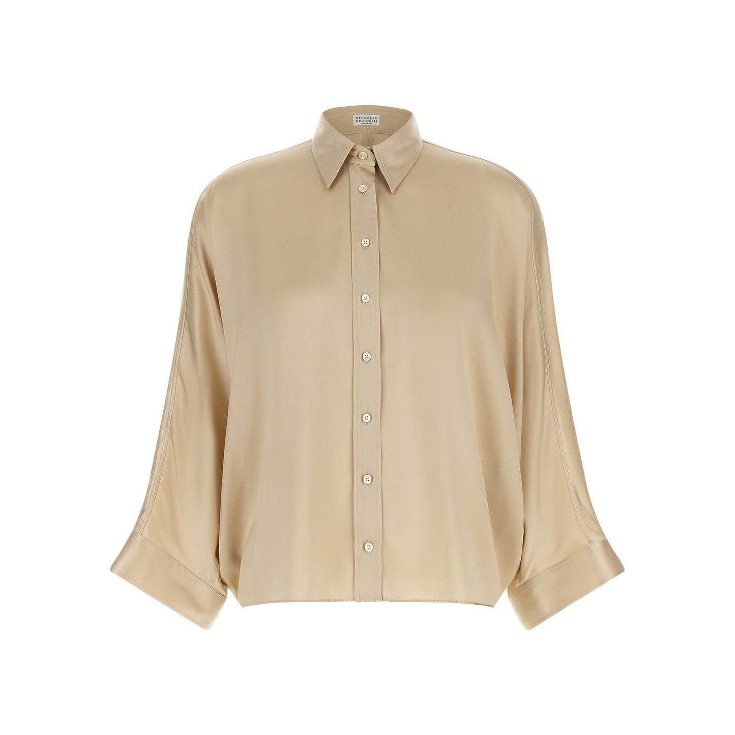 Brunello Cucinelli Beige Silk Blouse