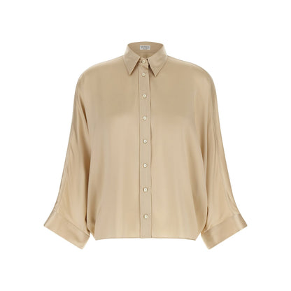 Brunello Cucinelli Beige Silk Blouse