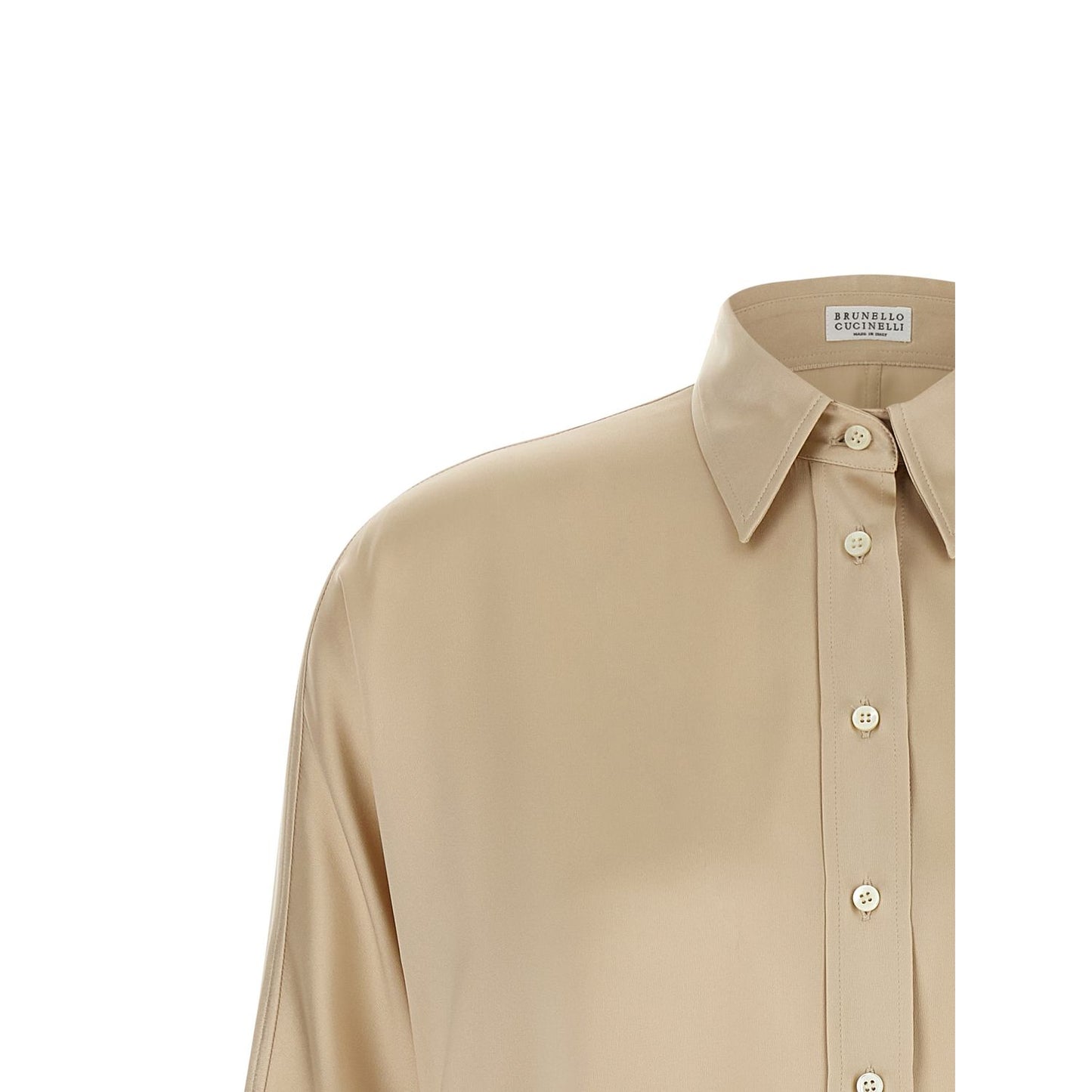 Brunello Cucinelli Beige Silk Blouse