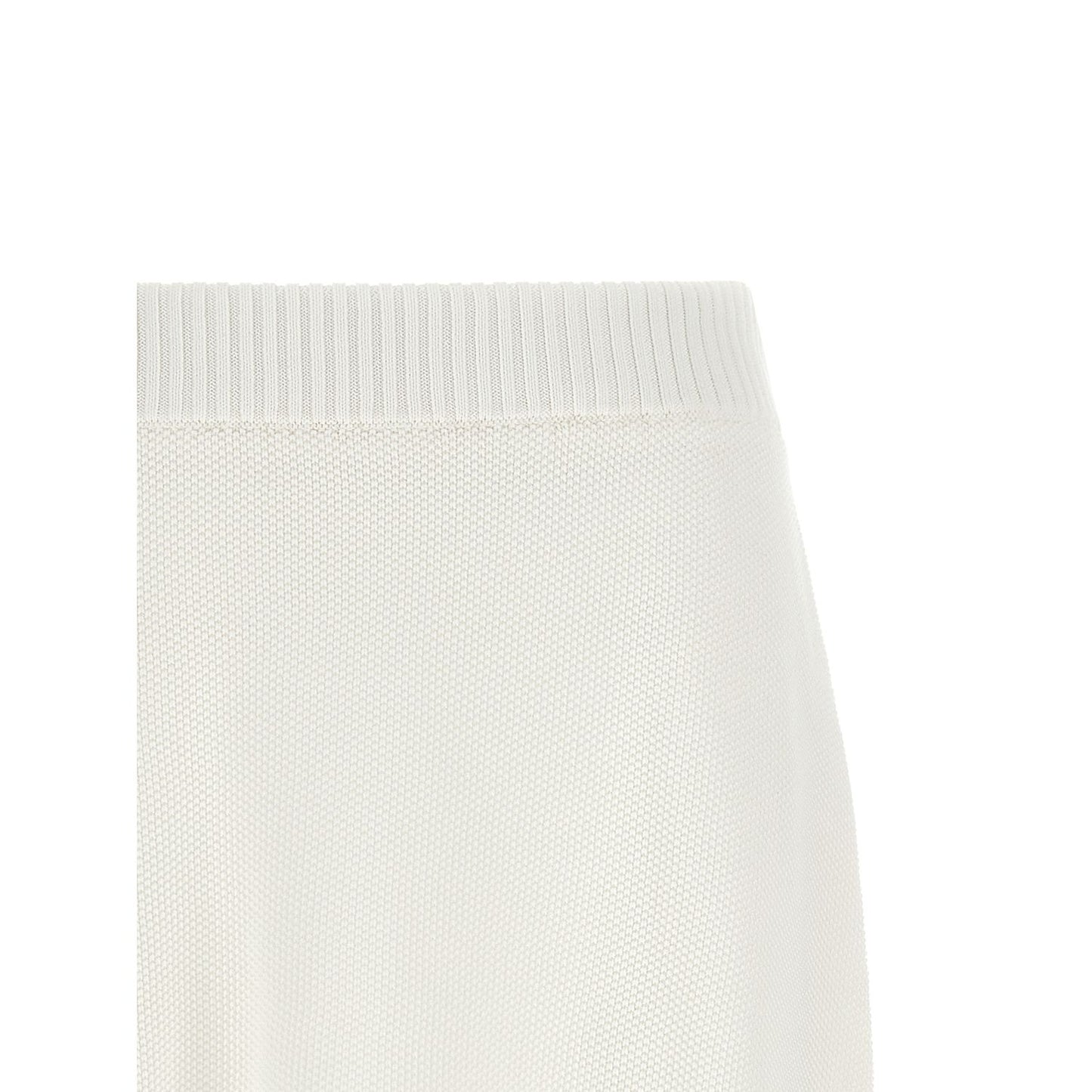 Brunello Cucinelli White Cotton Long Skirt
