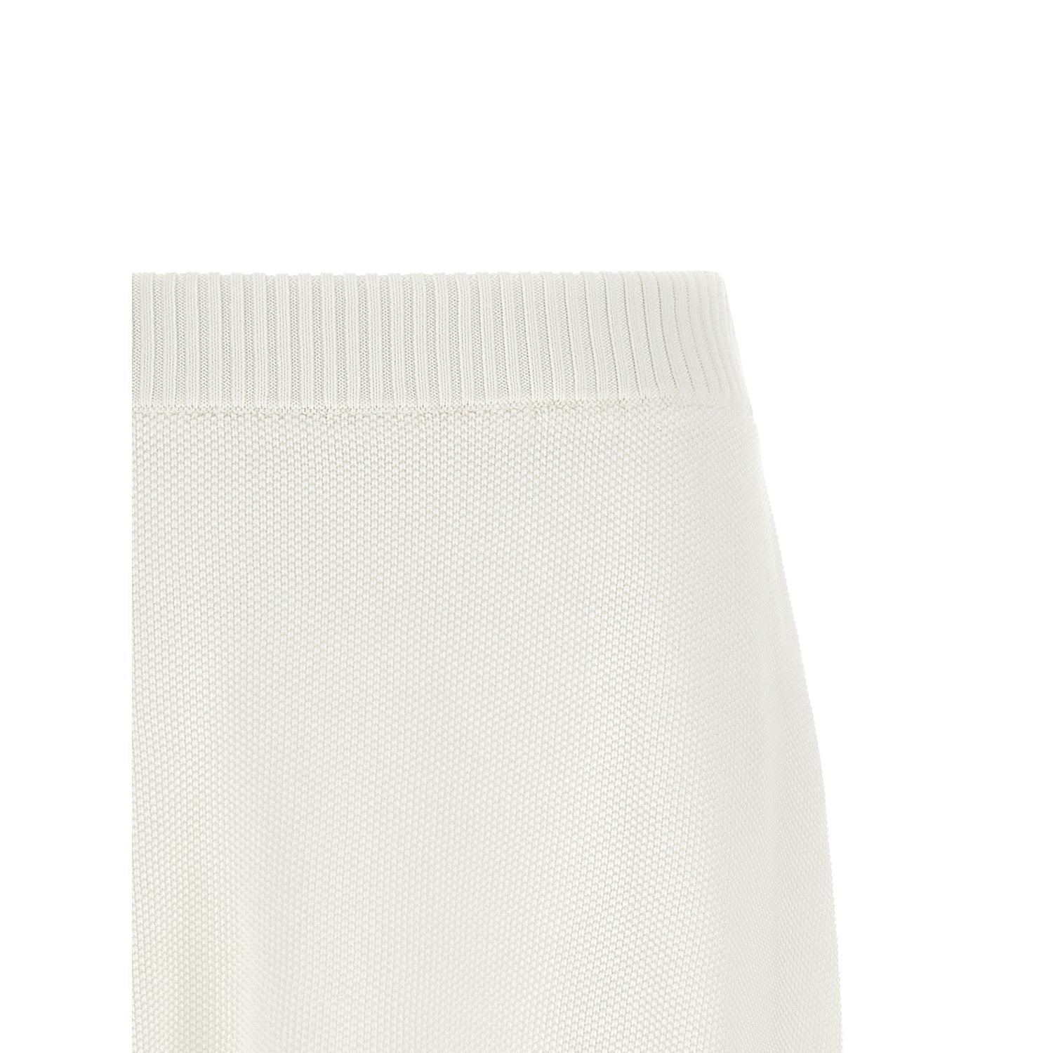 Brunello Cucinelli White Cotton Long Skirt