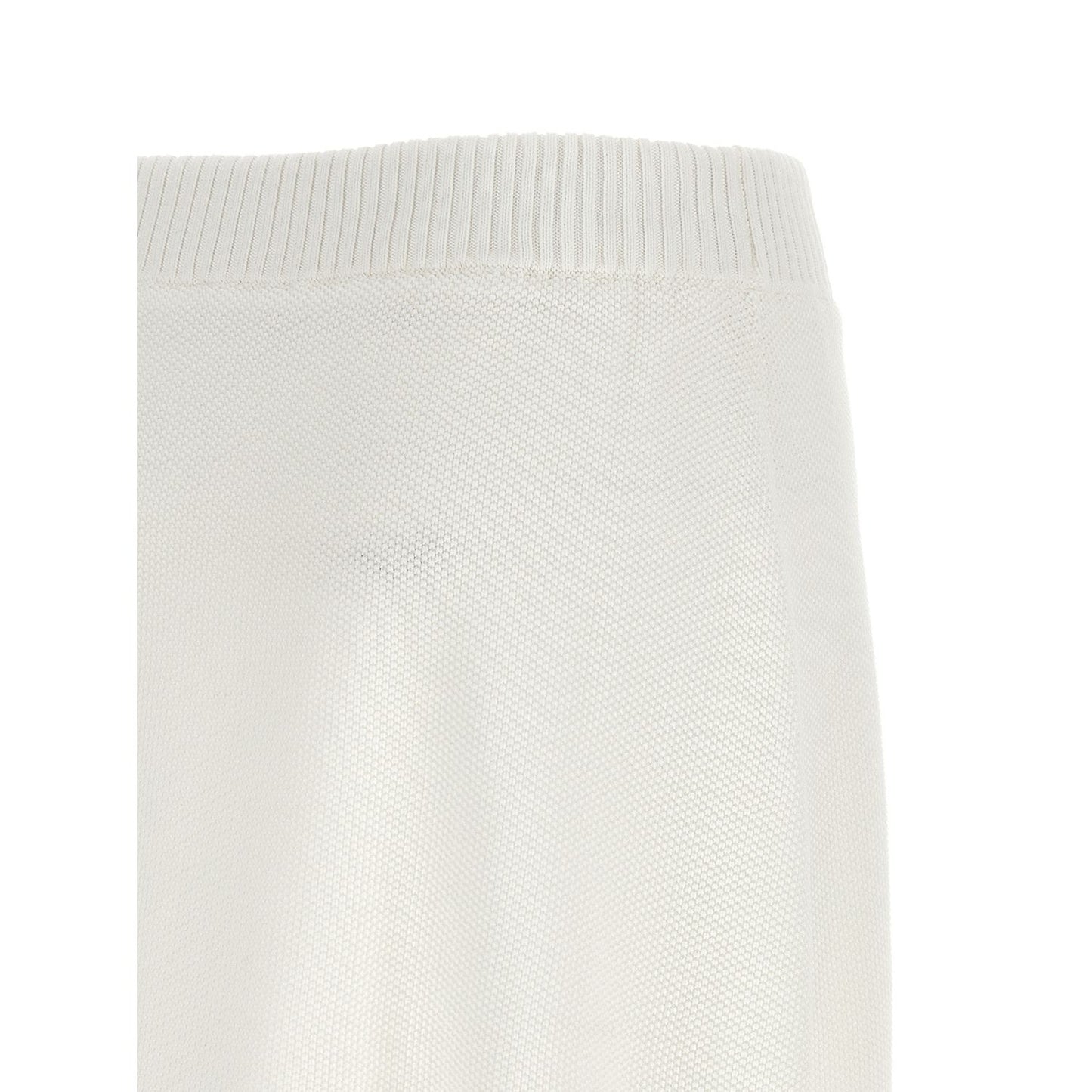 Brunello Cucinelli White Cotton Long Skirt