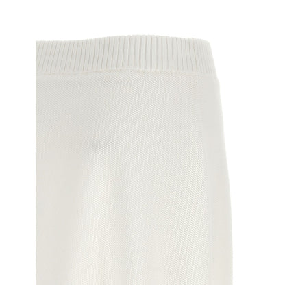 Brunello Cucinelli White Cotton Long Skirt