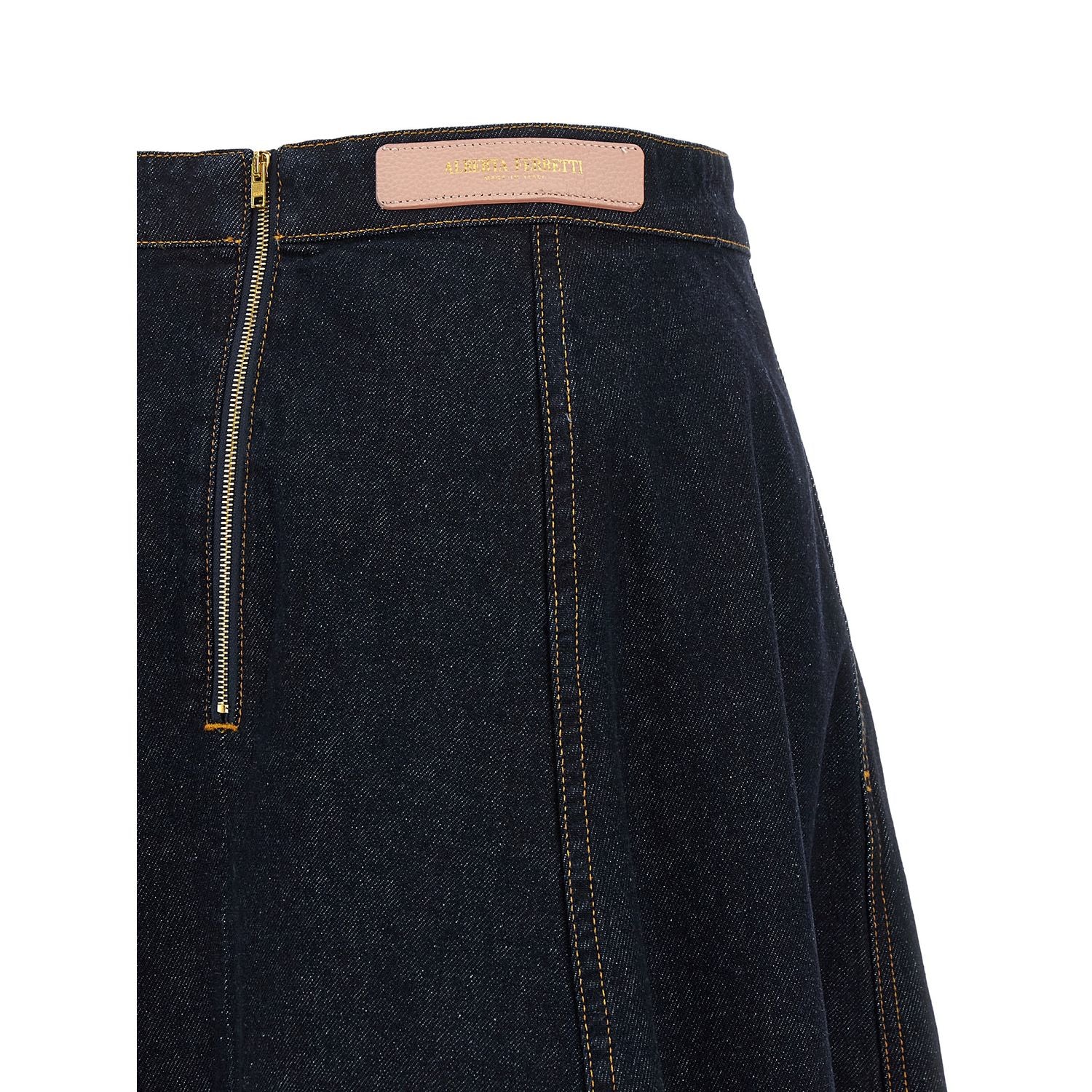 Alberta Ferretti Blue Cotton Mini Skirt