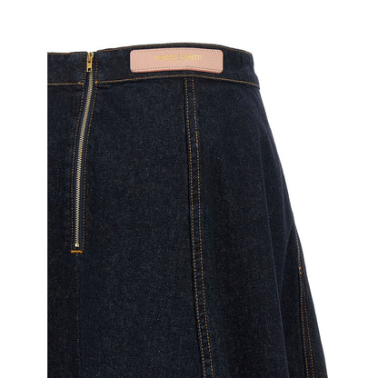 Alberta Ferretti Blue Cotton Mini Skirt