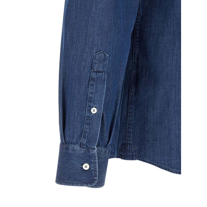 Brunello Cucinelli Blue Cotton Blouse