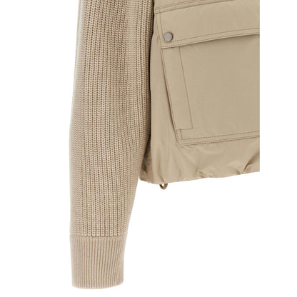 Brunello Cucinelli Beige Cotton Full-Length Jacket