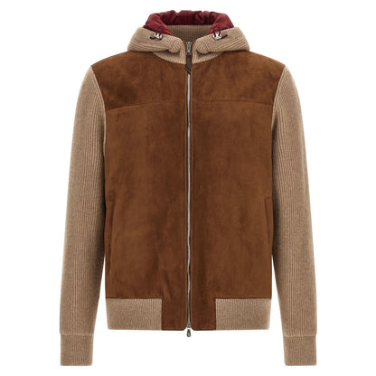 Brunello Cucinelli Brown Lamb Leather Bomber