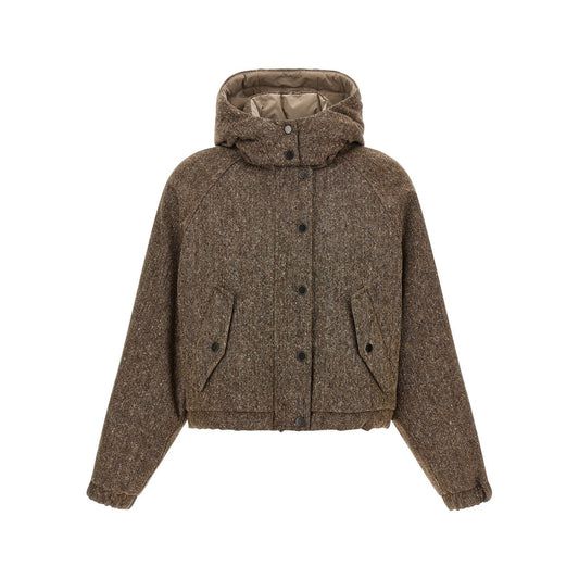 Brunello Cucinelli Brown Virgin Wool Full-Length Jacket