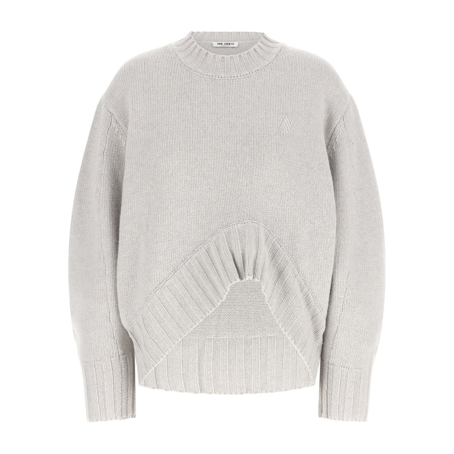The Attico Gray Virgin Wool Cardigan