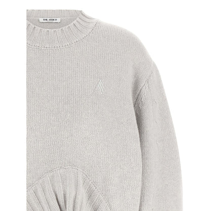 The Attico Gray Virgin Wool Cardigan