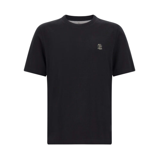 Brunello Cucinelli Black Cotton T-Shirt