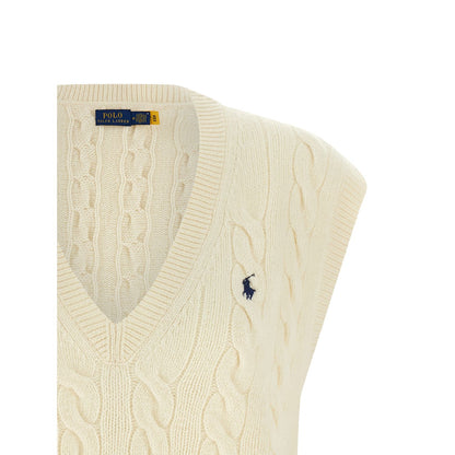 Polo Ralph Lauren White Wool Sleeveless Jacket