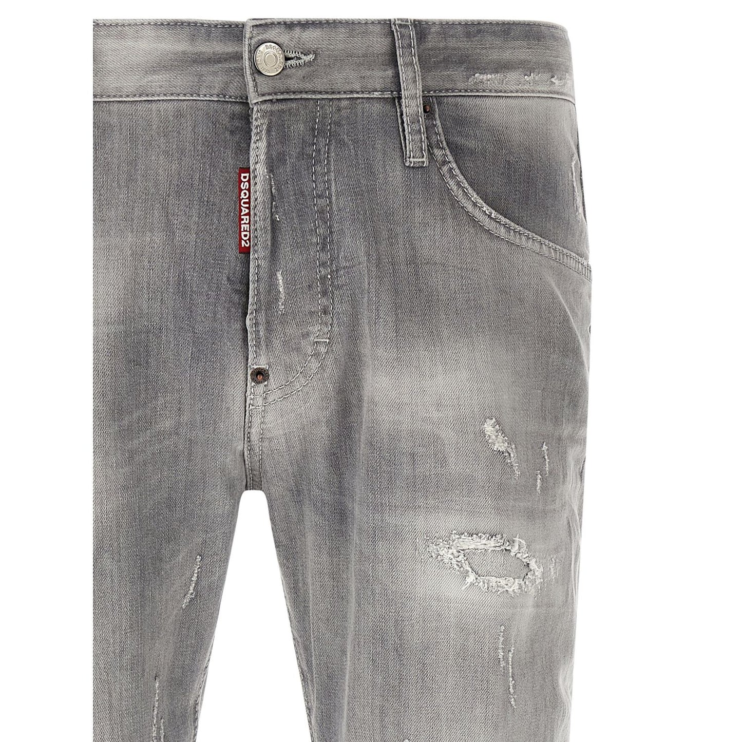 Dsquared² Gray Cotton Tapered Jeans