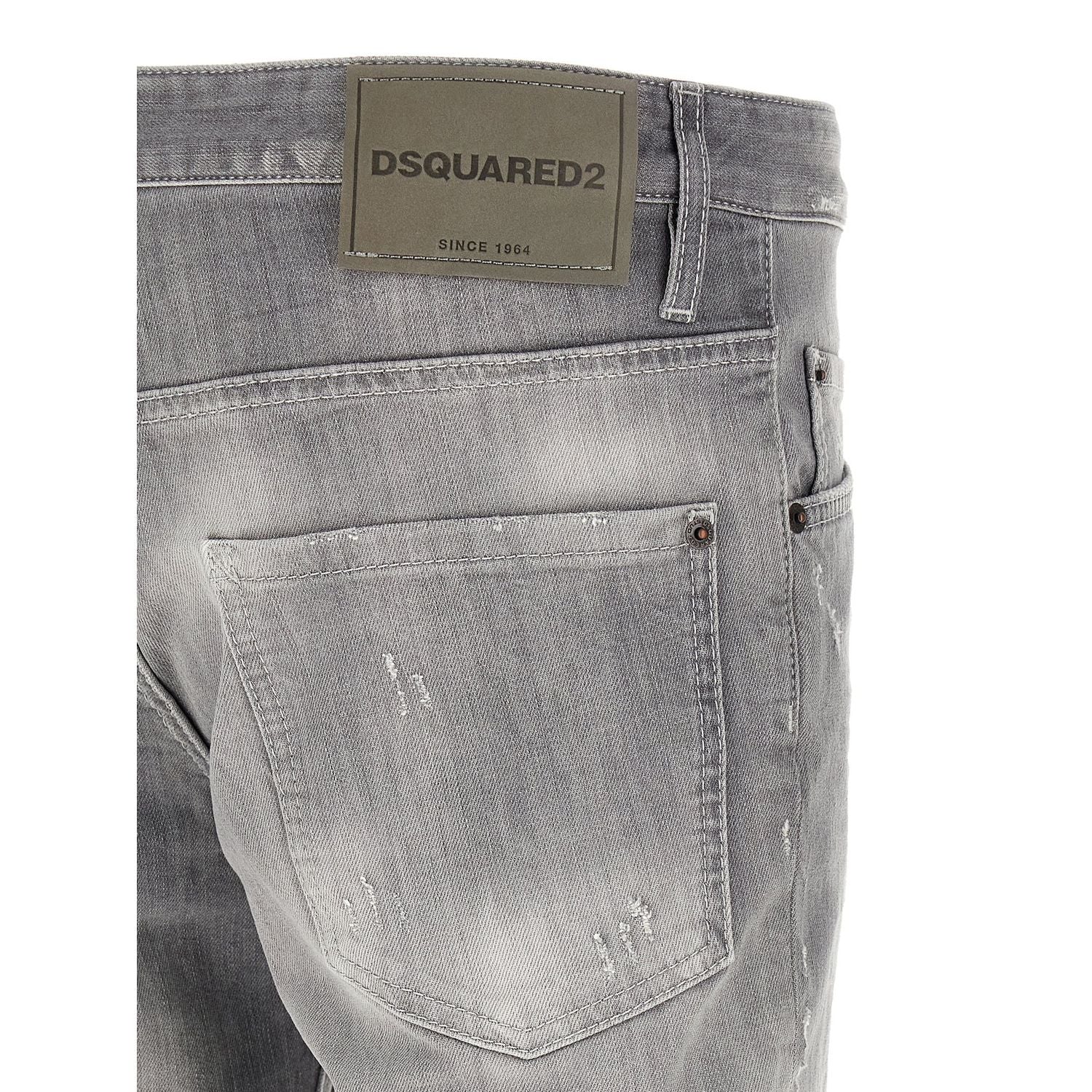 Dsquared² Gray Cotton Tapered Jeans