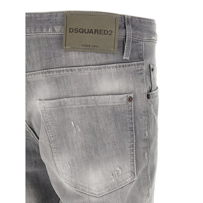 Dsquared² Gray Cotton Tapered Jeans